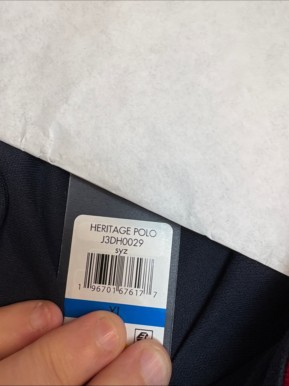 Tommy Hilfiger Navy Polo with Red Collar and Red Heart - Picture 4 of 8